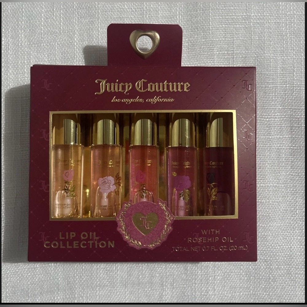 Juicy Couture NWT 5 Pack Lip Oil Gloss Set Scented With Rosehip Oil Makeup - Picture 4 of 4